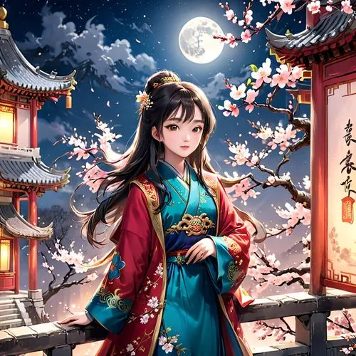 hanfu,diaochan,longmei,qibao,chuseok,xuanwumen,xiaojian,baiyun,qingyi,xuanze,yuexiu,plum blossoms,xuanxu,xuanwei,bingqian,sanxia,oriental princess,spring festival,jingqian,yongmei,Anime,Anime,General