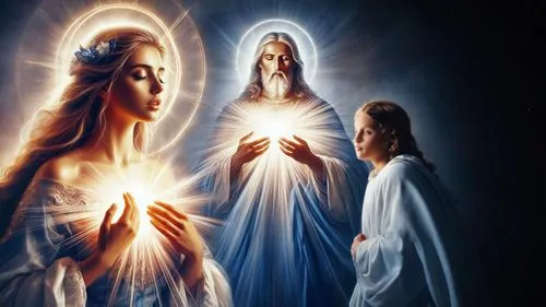 the prophet mary,the annunciation,hand of fatima,contemporary witnesses,to our lady,benediction of god the father,holy spirit,jesus in the arms of mary,holy family,mary 1,divine healing energy,ascensi