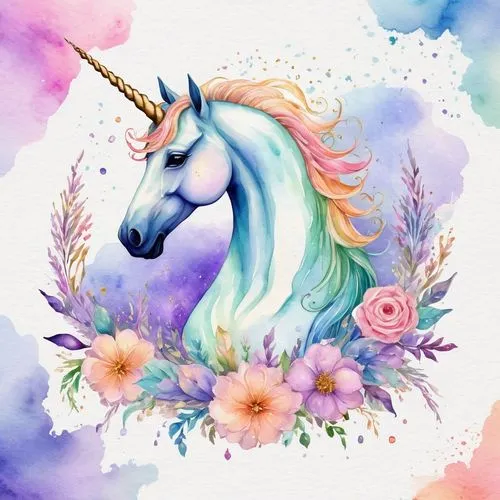 unicorn background,spring unicorn,unicorn art,licorne,unicorn,rainbow unicorn,unicorn and rainbow,celestia,pegasi,unicorn crown,pegasys,constellation unicorn,skillicorn,unicorns,colorful horse,unicorn head,unicorn face,nikorn,watercolor floral background,llyra,Conceptual Art,Fantasy,Fantasy 28