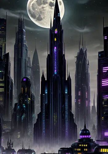 black city,fantasy city,halloween background,city at night,city skyline,cartoon video game background,city scape,city cities,the city,superhero background,high-rises,cityscape,tall buildings,purple moon,sky city,sci fiction illustration,mobile video game vector background,purple wallpaper,digital background,futuristic landscape