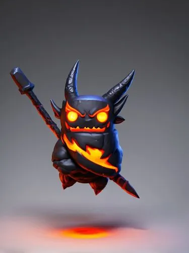 A cute devil wearing black, 3d,jebtsundamba,songhai,shinbutsu,oni,3d crow,shadowboxer,ryuga,yoji,serdamba,yusei,chua,karasu,imp,3d model,goki,3d figure,rakshasa,samurai,ninja star,angor,Conceptual Art