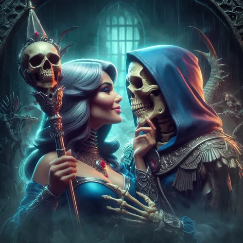 gothic portrait,dance of death,danse macabre,witches,celebration of witches,skeletons,skeleton key,fantasy art,fantasy picture,memento mori,day of the dead skeleton,gothic,dark art,halloween illustrat