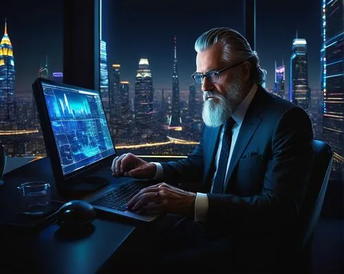 man with a computer,cybertrader,night administrator,cybercriminals,computer business,mcafee,wozniak,cyberterrorism,computerologist,cybermedia,cybersurfing,cyberwar,cybersquatters,cybernet,ceo,vangelis,schnauss,cyberscene,blur office background,cyberport,Conceptual Art,Sci-Fi,Sci-Fi 15