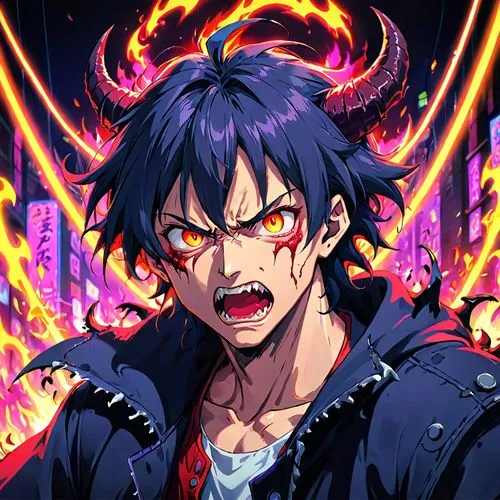 fire devil,mephistopheles,azazel,okumura,todoroki,slifer,guren,yukiya,jabberwock,bedevil,imaizumi,kurusu,norev,angry man,koga,enraged,tsogo,angriest,angry,hellmouth,Anime,Anime,Traditional