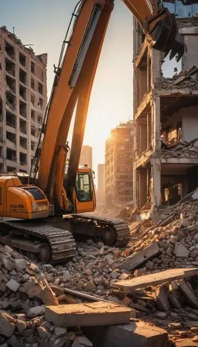 demolition work,building rubble,demolition,demolitions,two-way excavator,bulldoze,bulldozed,construido,demolishor,excavator,earthmoving,rubble,kobelco,bulldozes,bulldozing,excavators,construction site,construction machine,construction equipment,heavy equipment,Photography,General,Natural