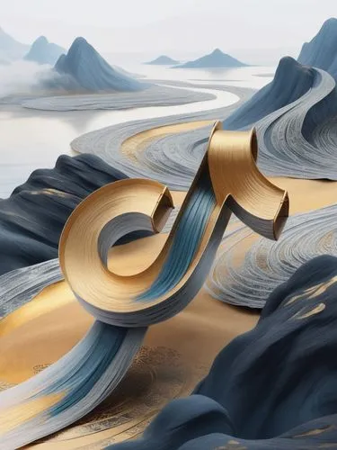 sand waves,arabic background,japanese waves,admer dune,dune landscape,shifting dunes,Illustration,Realistic Fantasy,Realistic Fantasy 01