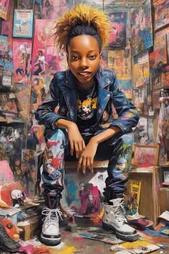 artist portrait,artist,art,child portrait,portrait background,sneakers,novelist,studio photo,oil on canvas,art model,punk,high-wire artist,portrait of a girl,painting technique,artist doll,holding shoes,art dealer,album cover,sneaker,custom portrait,Digital Art,Anime