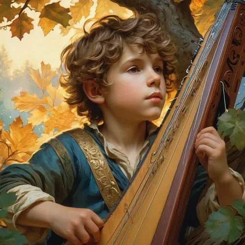 ciccolo,harp player,angel playing the harp,virtuoso,cello,violito,Conceptual Art,Fantasy,Fantasy 05