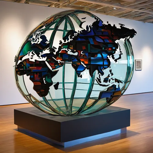 terrestrial globe,yard globe,globe,glass sphere,art world,the globe,robinson projection,world clock,globetrotter,earth in focus,armillary sphere,globe trotter,orrery,swiss ball,christmas globe,steel sculpture,globe flower,planisphere,map of the world,glass ball,Unique,3D,Modern Sculpture