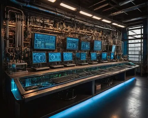 engine room,eniac,computer room,data center,oscilloscopes,the server room,datacenter,switchgear,control panel,substation,laboratories,control desk,the boiler room,petaflops,laboratory,lab,cern,supercomputer,chemical laboratory,galley,Illustration,Realistic Fantasy,Realistic Fantasy 13