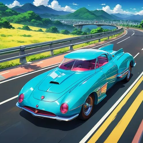 muscle car cartoon,wanganella,mitsuoka,ferrari 250 gto,racing road,3d car wallpaper,karmann ghia,bizzarrini,vette,repnin,corvette stingray,alpine drive,corvette,shakotan,ghia,speedster,cartoon car,karafuto,eurobeat,autopia,Illustration,Japanese style,Japanese Style 03