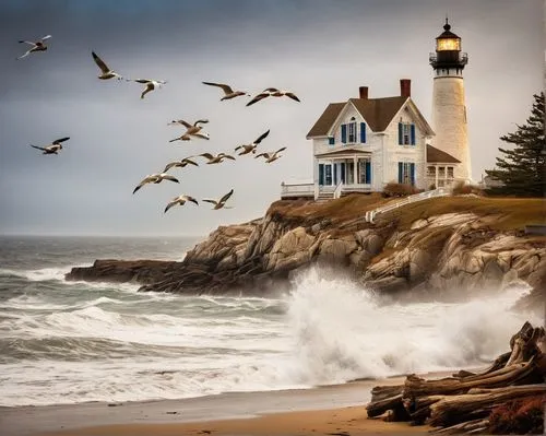 lighthouses,lighthouse,light house,electric lighthouse,phare,petit minou lighthouse,crisp point lighthouse,pemaquid,light station,pigeon point,northeaster,red lighthouse,point lighthouse torch,battery point lighthouse,lightkeepers,lightkeeper,coastal landscape,cape elizabeth,cape cod,windows wallpaper,Illustration,Realistic Fantasy,Realistic Fantasy 13