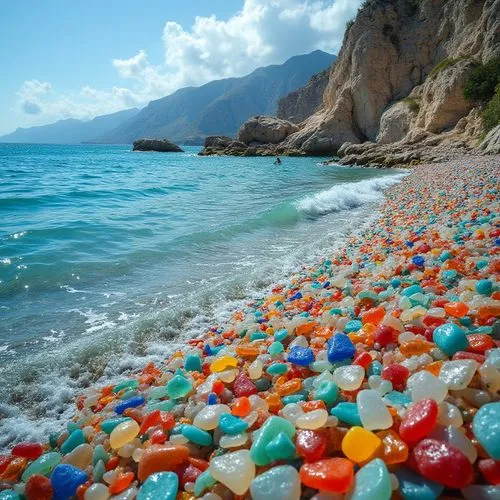 colored stones,colorful water,balanced pebbles,rainbeads,sea shells,rocky beach