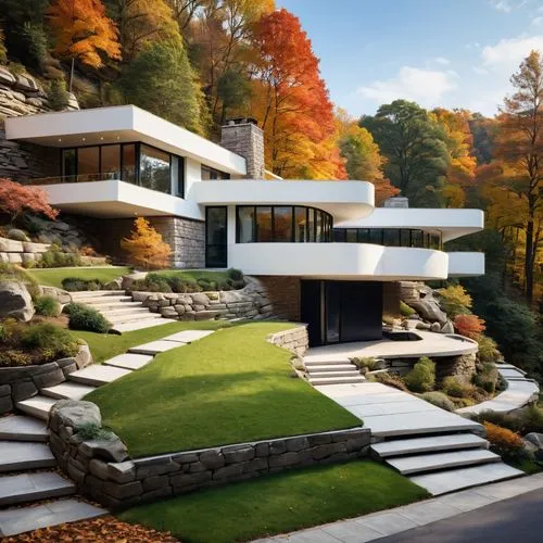 modern house,modern architecture,beautiful home,dreamhouse,fallingwater,landscaped,Photography,General,Commercial