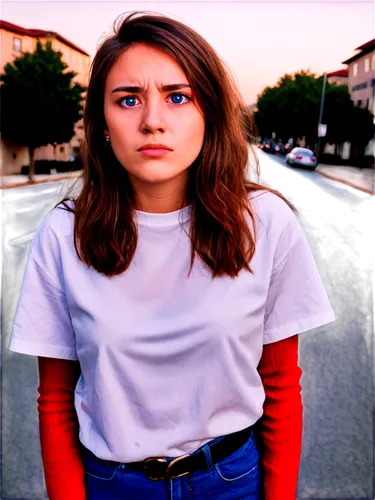 girl in t-shirt,tancred,greenscreen,edit,grunge,pam,kiernan,worried girl,isolated t-shirt,girl in overalls,marmie,asphalt,oversaturation,khnopff,faults,oversaturated,rwr,arizonan,red background,sad woman,Illustration,Paper based,Paper Based 10