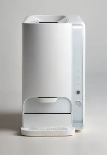 宠物喂食器，简约风格，科技感,an air purificate and stand alone on a white background,eero,dehumidifier,humidifier,powermac,humidifiers,digital bi-amp powered loudspeaker,Photography,General,Realistic