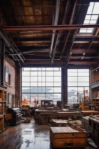 brickyards,lumberyard,brickworks,abandoned factory,dogpatch,metalworks,empty factory,manufactory,warehouse,warehouses,industrial hall,factory hall,packinghouse,usine,headworks,nscad,glassworks,workrooms,printshop,gowanus,Illustration,Realistic Fantasy,Realistic Fantasy 24