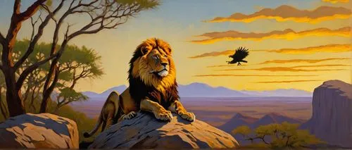 the lion king,lion king,steppe eagle,african eagle,serengeti,hunting scene,gryphon,simba,of prey eagle,lions,savannah eagle,hawk animal,hawk perch,mountain hawk eagle,animals hunting,eagle illustration,two lion,eagles,golden eagle,male lions,Art,Artistic Painting,Artistic Painting 27