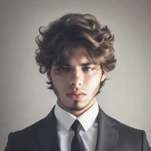 Hombre en traje elegante con fondo de tono neutro, bien peinado, mirando a camara. Peinado elegante y barba incipiente
,pakistani boy,ceo,male model,businessman,formal guy,management of hair loss,youn