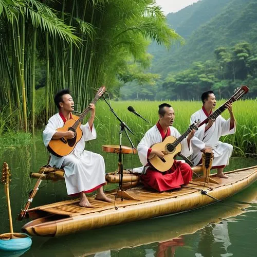 daoists,shamisen,bamboo flute,bhikkhunis,laotians,dragon boat,wuyi,guzheng,buddhists monks,bitan,ethnomusicology,okinawans,lutenists,bhikkhuni,floating stage,lutenist,folk music,guqin,guangshen,wuyuan