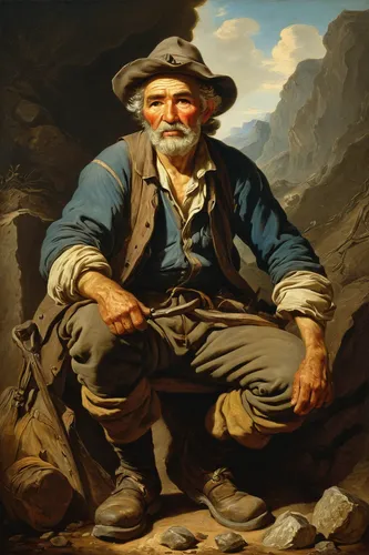 winemaker,abraham,mountain guide,a carpenter,portrait background,miner,artist portrait,geologist,man with a computer,painting technique,vendor,east-european shepherd,pilgrim,the spirit of the mountains,elderly man,chief cook,robert duncanson,mountaineers,the good shepherd,merchant,Art,Classical Oil Painting,Classical Oil Painting 36