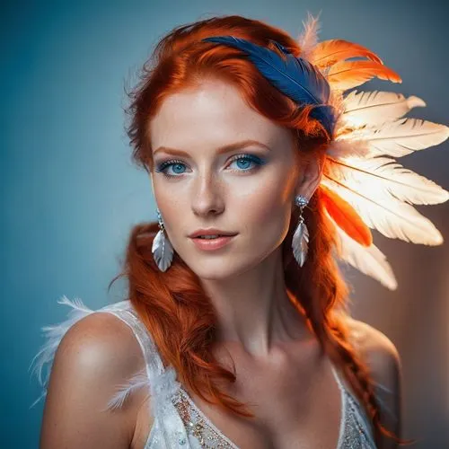 feather headdress,feather jewelry,seelie,color feathers,white feather,feathers,faery,triss,headdress,danaus,rousse,faerie,swan feather,aliona,redheads,chicken feather,feather,red head,plumes,fire angel,Photography,General,Cinematic