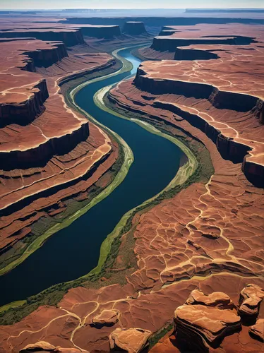 horseshoe bend,glen canyon,lake powell,rio grande river,landform,aeolian landform,snake river,fluvial landforms of streams,meanders,united states national park,arid landscape,navajo bay,river landscape,horsheshoe bend,braided river,river delta,aerial landscape,grand canyon,confluence,flowing water,Conceptual Art,Sci-Fi,Sci-Fi 07