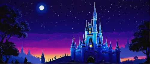 Disney castle at night wall mural for Castle mural wallpaper,cinderella's castle,cinderella castle,disney castle,walt disney world,fairy tale castle,disney world,magic kingdom,sleeping beauty castle,d