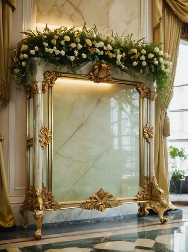 decorative frame,floral decorations,wedding decoration,wedding frame,art nouveau frame,floral arrangement,interior decor,gold stucco frame,pearl border,flower frames,wedding decorations,floral frame,art nouveau frames,centrepiece,flower frame,art deco frame,marble palace,table arrangement,bernini altar,flower arrangement,Photography,General,Cinematic