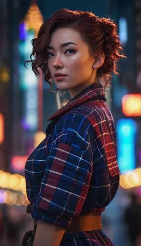 tartan,asami,alita,tartan skirt,kira,tartan colors,Conceptual Art,Sci-Fi,Sci-Fi 26