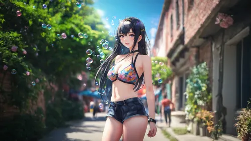 anime 3d,anime japanese clothing,pollen panties,summer background,3d rendered,japanese idol,3d figure,summer clothing,gravure idol,digital compositing,3d render,render,anime girl,summer swimsuit,maimi fl,kotobukiya,honmei choco,tiber riven,summer items,3d background