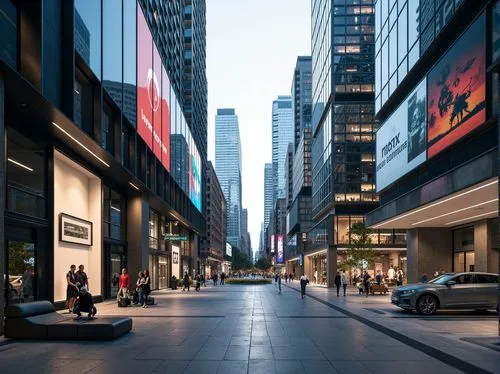 yonge,new york streets,hudson yards,5th avenue,citycenter,time square,wangfujing,business district,3d rendering,berczy,city scape,toronto,streetscape,financial district,times square,costanera center,pedestrianized,avenues,maisonneuve,bishopsgate