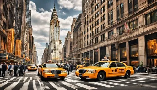 new york taxi,taxicabs,yellow taxi,taxicab,taxi cab,taxis,cabbies,new york streets,newyork,cabs,new york,cabbie,taxi,chrysler building,minicabs,cityscapes,taxi stand,manhattan,city scape,yellow car,Conceptual Art,Oil color,Oil Color 24