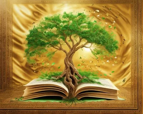  arabic calligraphy, green tree, shining effect, islamic, books in background
,gold foil tree of life,magic book,tree of life,celtic tree,the branches of the tree,flourishing tree,magic tree,read a bo