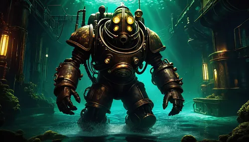 aquanaut,doctor doom,alien warrior,game illustration,bane,sci fiction illustration,aquaman,argus,fish-surgeon,fallout,fallout4,bronze horseman,deep sea diving,steampunk,scuba,predator,game art,the wanderer,ilightmarine,paladin,Photography,Fashion Photography,Fashion Photography 17