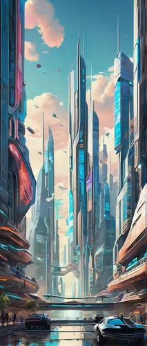 futuristic landscape,cityscape,fantasy city,scifi,metropolis,ancient city,harbor,harbour city,futuristic,fantasy landscape,city blocks,skyscrapers,city,futuristic architecture,virtual landscape,city scape,sky city,city skyline,world digital painting,sci - fi,Conceptual Art,Sci-Fi,Sci-Fi 06