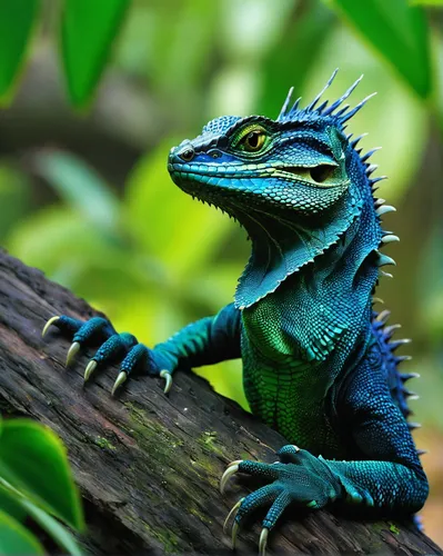 Describe a peaceful encounter with an Eastern Water Dragon in a serene garden.,green iguana,ring-tailed iguana,emerald lizard,chinese water dragon,eastern water dragon lizard,eastern water dragon,gree