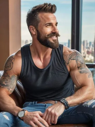 machos,nyle,wightman,hunky,man on a bench,pec,mackenroth,arms crossed,barbu,chippendale,arms,virility,muscular,hypermasculine,musclebound,pelado,bicep,haegglund,muscle icon,folsom,Illustration,Japanese style,Japanese Style 19