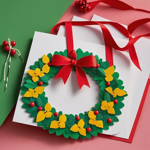 Craft vibrant Christmas cards with cheerful characters, colorful gifts, and holiday wreaths. Design a lively ambiance for a joyful and spirited festive occasion.,wreath vector,christmas wreath,holly w