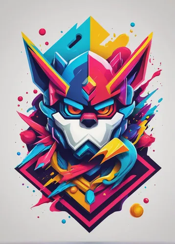 Design a playful faze clan logo with cartoon characters and vibrant colors.,vector graphic,vector illustration,vector design,dribbble,vector art,80's design,adobe illustrator,vector,low poly,adobe,vec