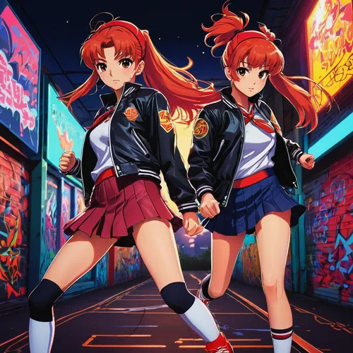 anime japanese clothing,asuka langley soryu,hiyayakko,two girls,anime cartoon,redheads,anime 3d,lancers,hand in hand,neo geo,anime,red-haired,naginatajutsu,sports uniform,japanese icons,red double,would a background,bad girls,jinrikisha,red matrix,Photography,Fashion Photography,Fashion Photography 13