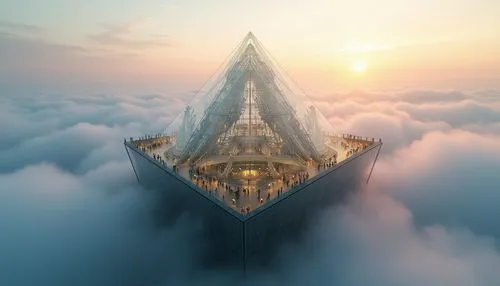 cloudmont,above the clouds,cloud mountain,skycraper,3d fantasy,sky apartment