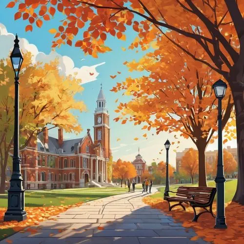 fall landscape,gallaudet university,tcnj,autumn landscape,garrison,autumn background,uiuc,autumn scenery,bucknell,otterbein,howard university,mercyhurst,fall foliage,doane,depauw,uvm,rit,collegiate,hamline,purdue,Unique,Design,Sticker