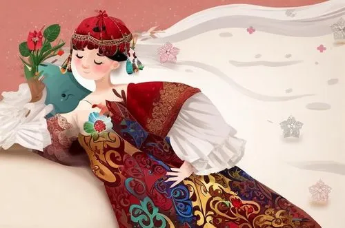 hanbok,fairy tale character,cinderella,winter dress,traditional costume,oriental princess,retro christmas lady,christmas woman,suit of the snow maiden,princess anna,ao dai,fairytale characters,dressmaker,bridal,bridal dress,russian folk style,fairy tale,bridal clothing,folk costume,stechnelke,Game Scene Design,Game Scene Design,Freehand Style