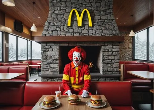 mcdonald's restaurant, interior, cozy, fireplace, hamburgers, ronald mcdonald sitting, nice place,mcleodusa,mcgourty,mcglory,mcworld,mcdeere,mcintee,mccalister,mckibben,mcmillion,mctwist,mcspaden,mcgr