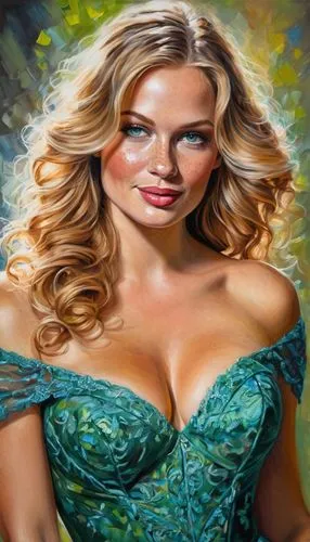 celtic woman,blonde woman,lopilato,art painting,the blonde in the river,fantasy art,Conceptual Art,Oil color,Oil Color 22