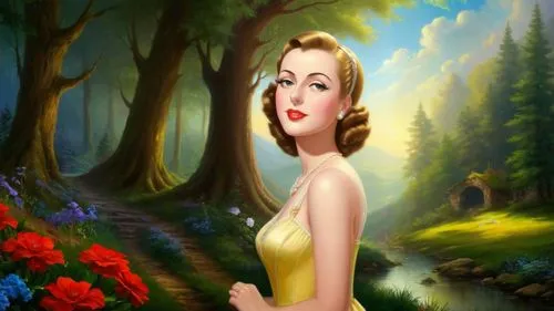 maureen o'hara - female,retro pin up girl,tretchikoff,background ivy,pin-up girl,retro pin up girls,pin up girl,dorthy,jane russell-female,yellow rose background,valentine pin up,pin ups,valentine day's pin up,pin-up model,art deco background,world digital painting,pin-up girls,capucine,pin up girls,spring background