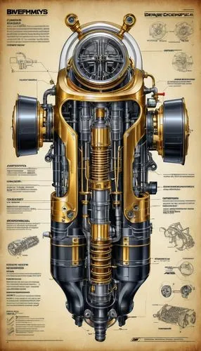 carburetor,steampunk gears,steampunk,propulsion,internal-combustion engine,gearbox,submersible,buoyancy compensator,motor ship,naval architecture,differential,automotive engine timing part,motor,bonneville,semi-submersible,car engine,blueprint,automotive engine part,transmission part,engine,Unique,Design,Blueprint