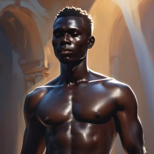 african man,sculpt,broncefigur,african boy,digital painting,black skin,manneken pis,world digital painting,african american male,dark chocolate,male poses for drawing,black man,anmatjere man,male character,sadu,zion,fantasy portrait,black male,black boy,bust,Conceptual Art,Fantasy,Fantasy 01