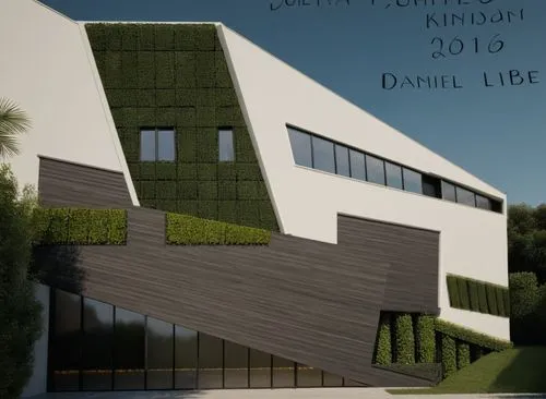 a rendering of a modern building that is made out of grass,libeskind,lasdun,cubic house,cube house,modern house,corbu,Photography,Documentary Photography,Documentary Photography 08